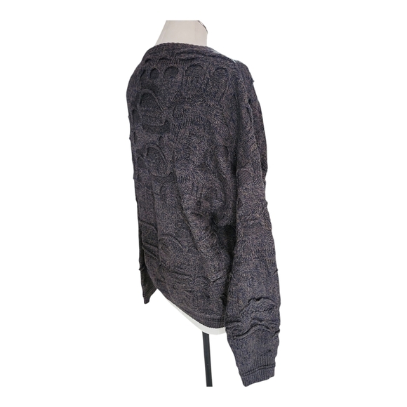 Vintage Florence Tricot 3D Coogi‑Style Sweater – Size M Cotton‑Blend - Picture 4 of 11